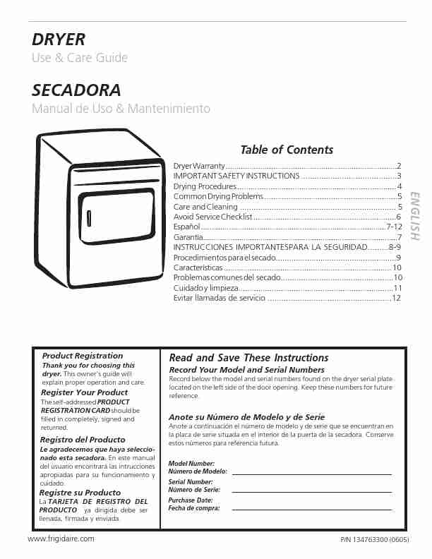 Frigidaire Clothes Dryer 134763300-page_pdf